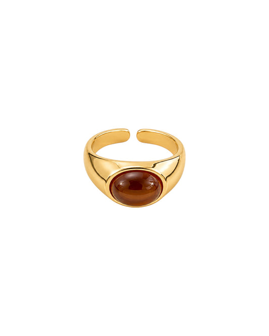 Amber Crest Tiger Eye Ring