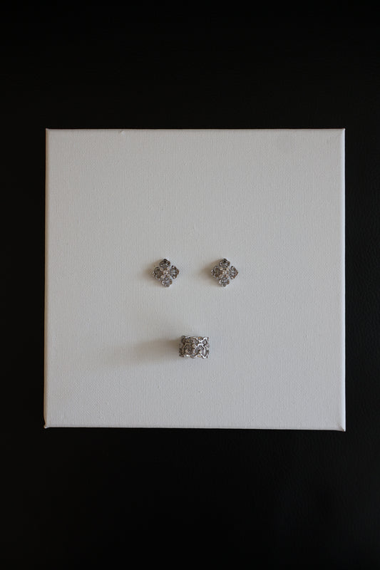 Lace Cross Stud Earrings