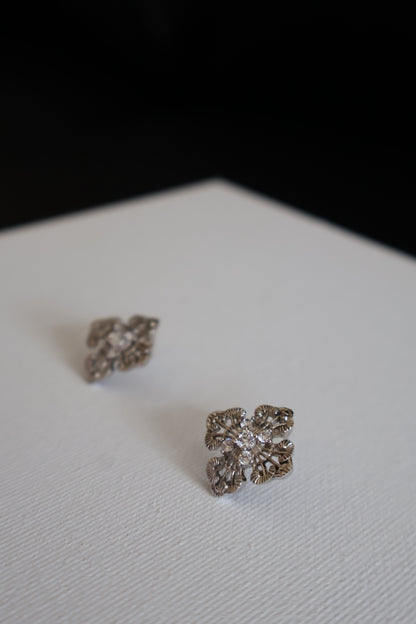 Lace Cross Stud Earrings